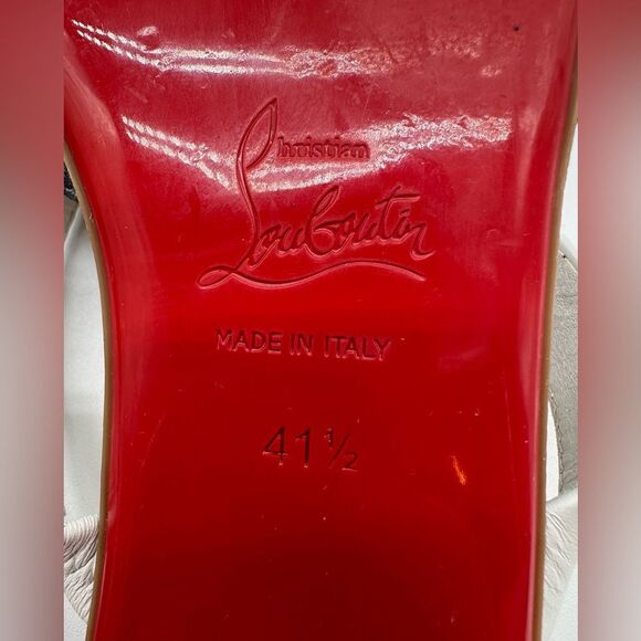 CHRISTIAN LOUBOUTIN  Choc Lock Flats  Pointy Toe Mules Jeans Punk EU41.5 US 11.5 - Picture 8 of 12